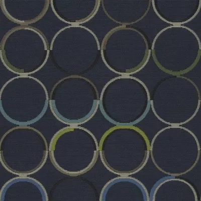 Designtex Pinball Navy Modern  Blue Contemporary Circles Upholstery Fabric  • $17.95