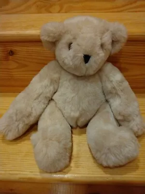 Vintage 1984 Vermont Teddy Bear Jointed  14   Cream Colored Bear • $12