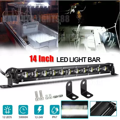 14 Inch LED Marine Spreader Deck/Mast Work Lights Fit Boat Flood Light Bar White • $27.11