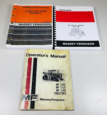 Mf Massey Ferguson 1105 1135 Tractor Service Parts Operators Manual Set Repair • $89.97