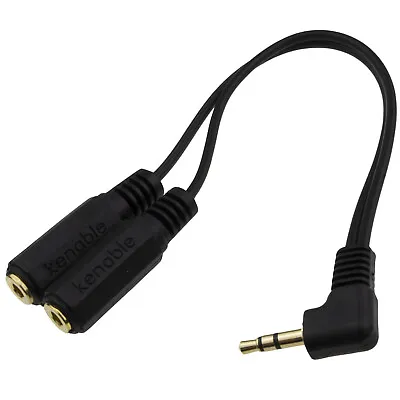 20cm 3.5mm Right Angle Stereo Jack HEADPHONE Audio Splitter Cable Lead - Y 2 Way • £3.10