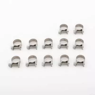 12pcs 16-18mm 5/8  - 11/16  304 Stainless Steel Mini Hose Clamps Clips • $15.18