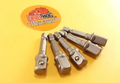 Drill Hog® 3/8  Socket Adapter Hex Shank 3/8 Impact Driver Bit Lifetime Warranty • $14.24