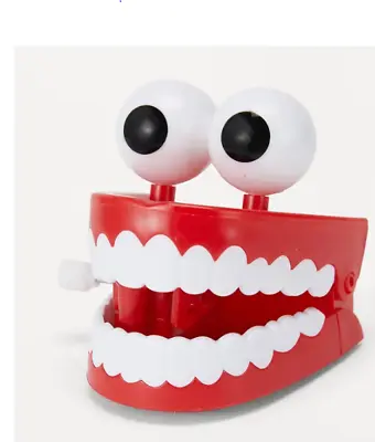 Jumping Wind Up-Teeth Chattering Smile Clockwork Beating Denture Mechanical Toy • $4.75