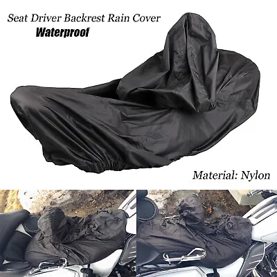 Motorcycle Waterproof Seat Driver Backrest Rain Cover For Harley Touring Glide • $35.13