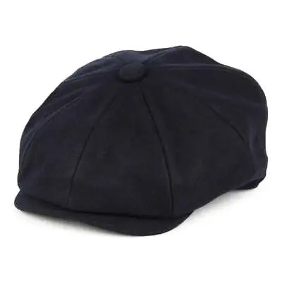 Christys Hats Melton Wool Newsboy Cap - Navy Blue • £69.95