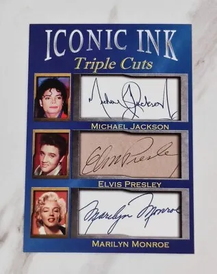 Elvis Presley / Marilyn Monroe / Michael Jackson Autograph Card / Iconic Ink • £0.01