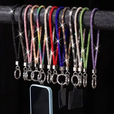 Bling Rhinestone Phone Lanyard Wrist Straps Crystal Anti-lost Rope Hanging Cord • $9.69