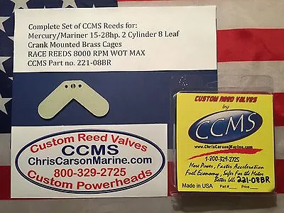 CCMS Mercury/Mariner Racing Outboard Reed 15-28hp 2 Cyl. 8 Leaf Brass PN221-08BR • $28