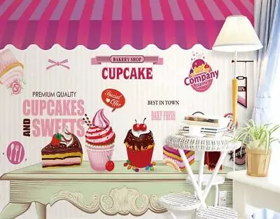 3D Dessert Cupcakes G2586 Wallpaper Wall Murals Removable Self-adhesive Honey • $17.99