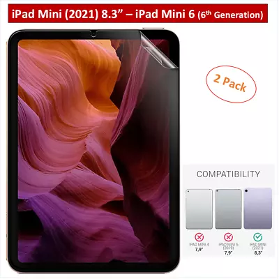 2 X Ultra Clear Screen Protector For IPad Mini (2021) 8.3  Mini 6 (6th Gen) • £2.75