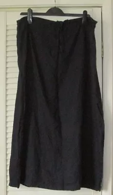 £5.50 • Buy ' Jaeger' Navy Linen Skirt, Size 16 Waist 36 Draw String, Long, Gc