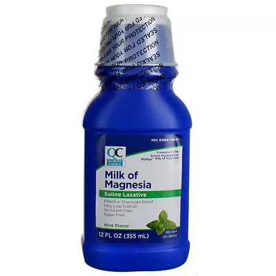 Quality Choice Milk Of Magnesia Saline Laxative Mint 12 Fl Oz • $11.87