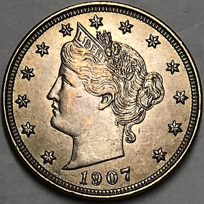 $99.99 • Buy US 1907 - Liberty V Nickel GEM - 5 Cent Coin