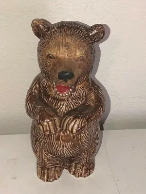 Vintage Victoria Ceramics Brown Grizzly Bear Money Bank Made In Japan • $9