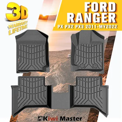 $149.95 • Buy KIWI MASTER Car Floor Mats 3D Fit Ford Ranger PX Raptor 2011 - MY2022 Vs Rubber