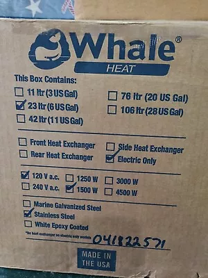 S700 Whale Marine Seaward 6 Gallon Hot Water Heater - Stainless Steel 120V/1500  • $599