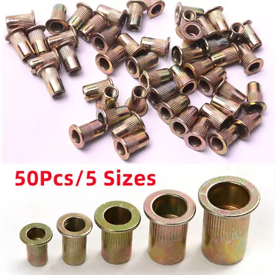 50Pcs M4 M5 M6 M8 M10 Rivet Nut Rivnut Insert Nutsert Carbon Steel Zinc Plated • $11.99