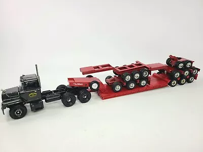 Mack Truck With Heavy Haul Trailer Set - Red - Conrad Custom 1:50 Scale Model • $199.95