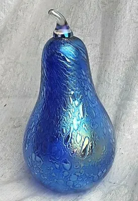£26 • Buy Heron Glass Large Blue Pear With Gift Box - Hand Blown - 17 Cm Tall - Made In UK