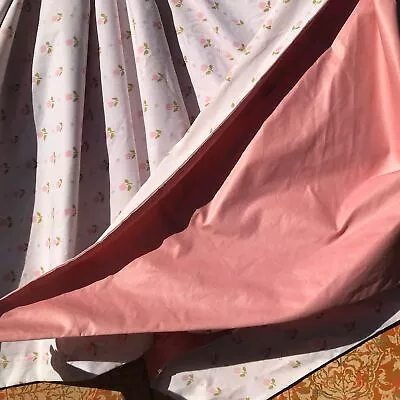 Vintage Pink Drapery Curtain Swag 140   • $12