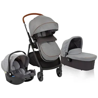 Graco Evo Grey Travel System/pushchair/pram/baby Carrier With Isofix • £220