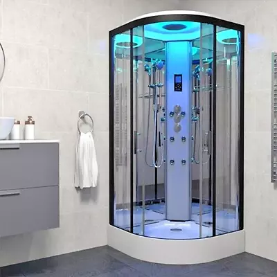 Insignia No Steam Shower Cabin Enclosure 1000 Mm Thermostat SILICONE FREE Build • £945