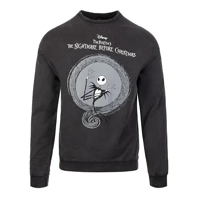 Nightmare Before Christmas Jack Skellington Acid Wash Sweatshirt (Grey) • £49.99