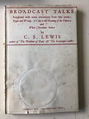 Broadcast Talks - C.S. Lewis - (1946) - Hardcover - XLNT - Rare! • $50