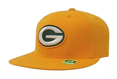 Reebok Men's Cap NFL Green Bay Packers Gold Flat Visor Flex Fit Hat Headwear • $25