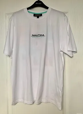 New/Tags NAUTICA COMPETITION 'Galapagos' White Logo T-Shirt Size L (EU 50) • £15.95