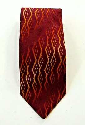 Bugatchi Mens Red Woven 100% Silk Geometric Tie  • $20.99