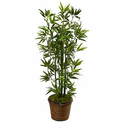 $109.99 • Buy Artificial 4 Ft. Bamboo Tree In Coiled Rope Planter Arboreal Home Decor