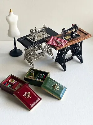 1:12 Sewing Machine Dollhouse Miniature Craft Room Sewing Kit Torso Dress Form • $8.99