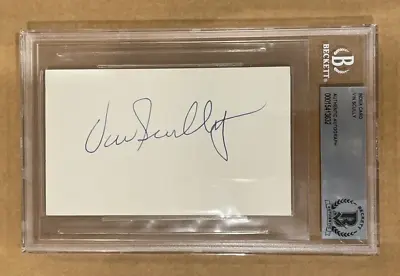 Vin Scully Signed 3x5 Index Card Los Angeles Brooklyn Dodgers Beckett Slabbed • $274.99