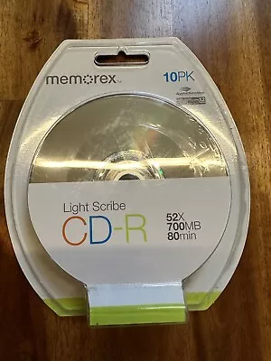 Memorex Lightscribe CD-R 10 Pk 52x 700 Mbps 80 Minute Blank CD • $10