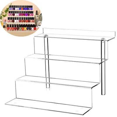 Transparent Acrylic Riser 4 Tier Removable Rack Display Shelf For Toys Figures • £10.29