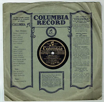 78 RPM 9 13/16in Tino Rossi Disk Sound Marinella -J 'Love Ladies -columbia 1895 • $7.72