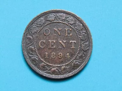 1894 Canada 1 Cent Coin   Queen Victoria  High Grade Circulated. Staring To Pit) • £9.99