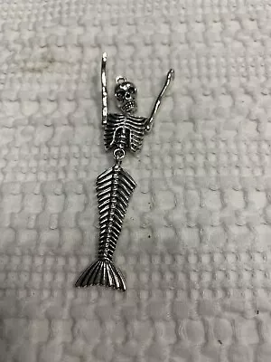 Mermaid Skeleton 3” Pendant For Necklace Chain Movable Arms And Head Dancing Jew • $6