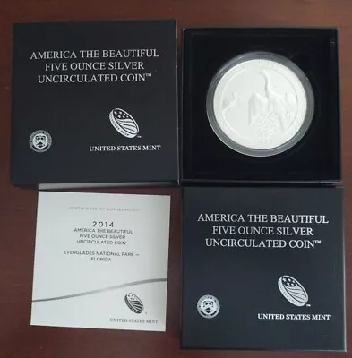 2014 P Everglades America The Beautiful 5 Oz Silver Coin NR5 Collector's Edition • $179.99