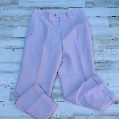 Paul Fredrick Mens Casual Dress Pants Light Gray Cotton Linen 36x29 Mexico • $25
