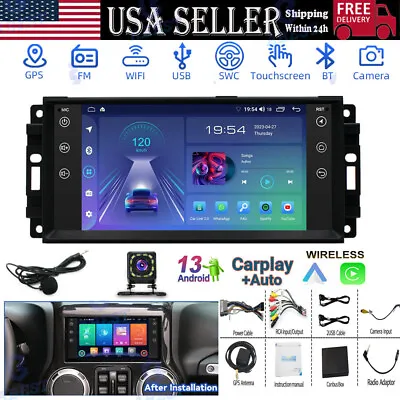 For Jeep Wrangler 2007-2017 Android 13.0 Car Stereo Apple CarPlay Radio WiFi GPS • $139