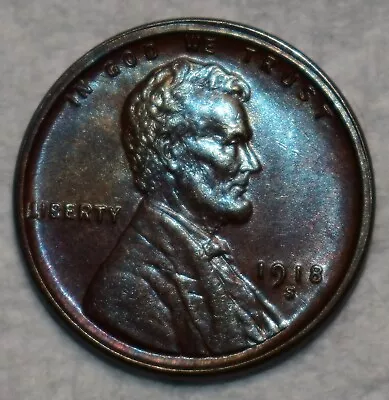 Uncirculated 1918-S Lincoln Cent Sharply Struck Specimen. • $12.52