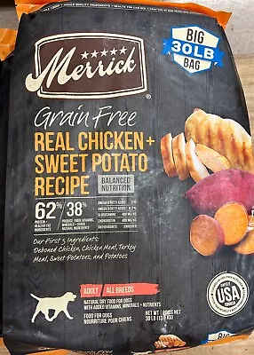 Merrick Real Chicken + Sweet Potato Recipe Grain-Free Adult Dog Food “30 Lbs” • $179.99