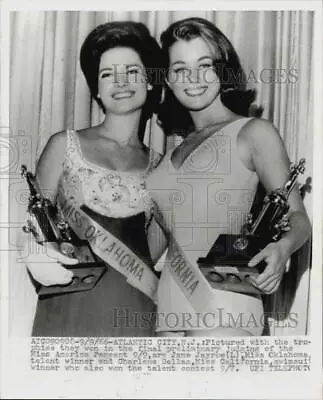 1966 Press Photo Pageant Winners Jane Jayroe And Charlene Dallas In New Jersey • $9.99