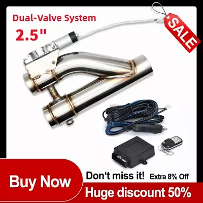 High Sealing 2.5 Electric Exhaust Cutout  Dual Valve  Downpipe E-Cut Out System • $210