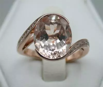 EFFY 14k Rose Gold Morganite And Diamonds Ring Size 5 • $499