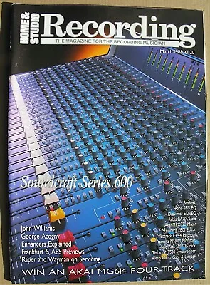 1988 HOME & STUDIO RECORDING George Acogny Soundcraft Series 600 John Williams • £10
