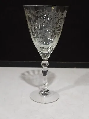 1- Fostoria Glass Chintz Crystal 7 5/8  Water Glass • $22.95